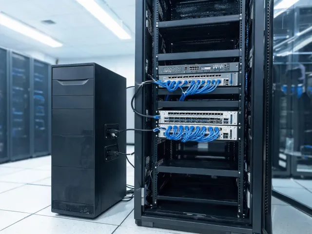 Tower UPS supporting network equipment